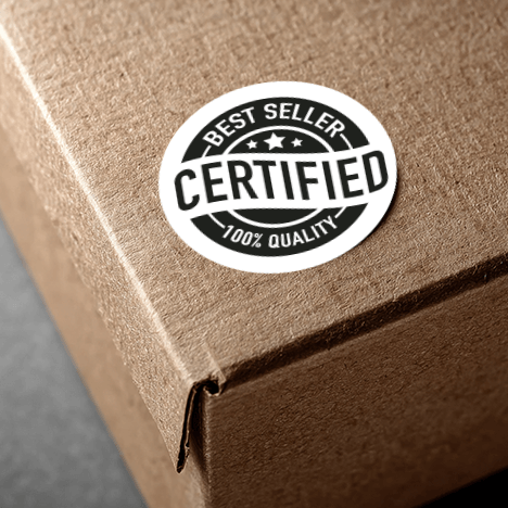 Box with circular label