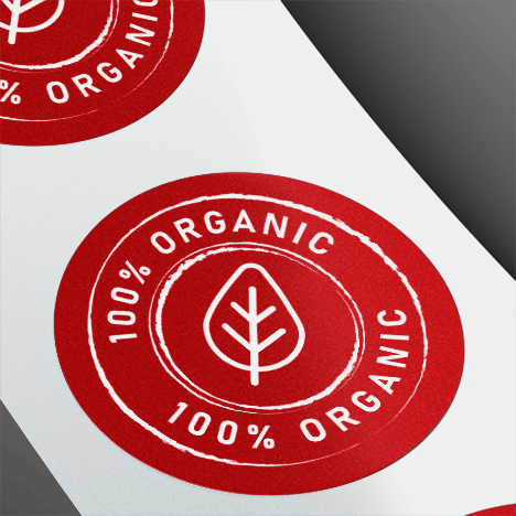 Circle labels on a roll